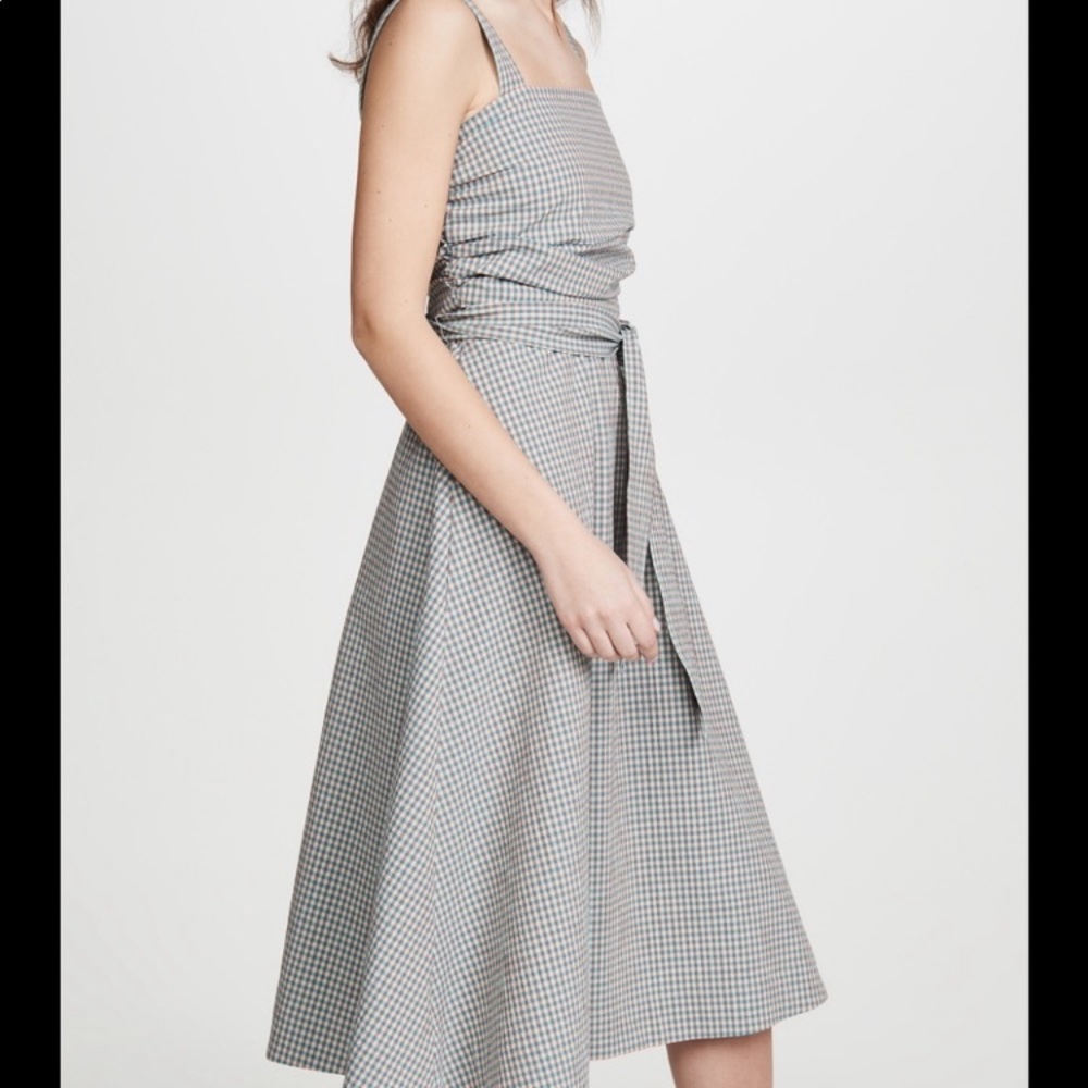 Veronica Beard Gray Gingham Midi Dress
